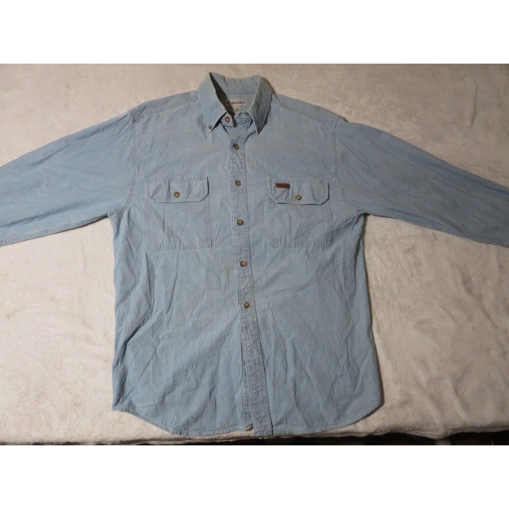 Carhartt Denim Long Sleeve Button Work Shirt Medium